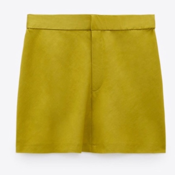 Linen blend skirt - goldish - Picture 8 of 9